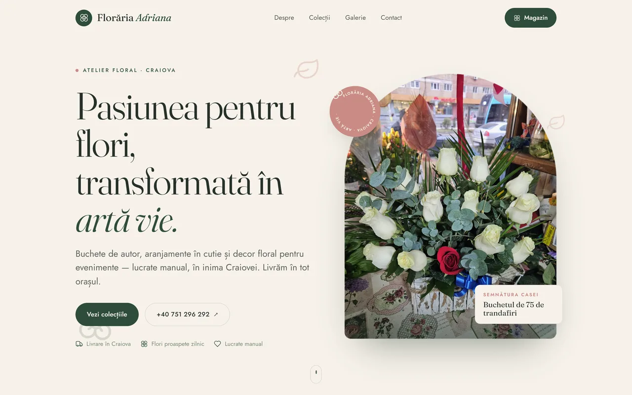Site Florăria Adriana — Florărie