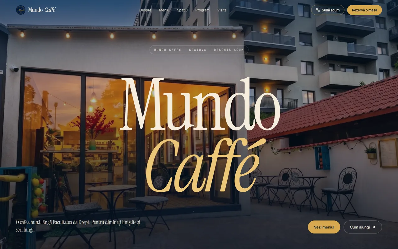 Site Mundo Caffé — Cafenea